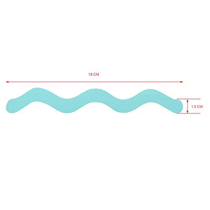 24pcs Wavy Pattern Blue Transparent Nonslip Stickers 1.3x18cm Anti Slip Shower Stickers with Scraper for Bathtub, Tile, Wood Floor