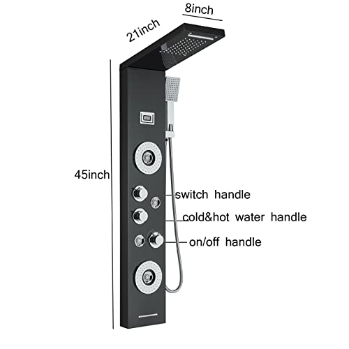 Shower Panel Tower Massage Body Jets System Rain&Waterfall Mixer Hand Shower