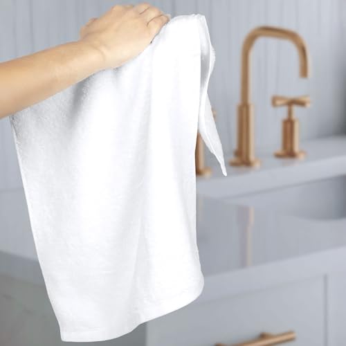 Amazon Basics Soft and Thick Cotton Hand Towels, 16 x 26 in, White, (Pack of 72) - color: White, size: 72 Pack