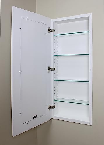 14x36 Recessed Concealed Medicine Cabinet (Shaker White Solid Flat Panel) - color: Shaker White Solid Flat Panel, size: 14x36
