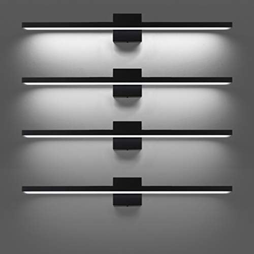 Ralbay 31.5inch Dimmable Modern LED Black Vanity Light 28W Frosted Aluminum for Bathroom Vanity Lighting Fixtures Cool White 6000K - color: Black-Dimmable, size: 31.5 inch