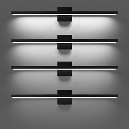 Ralbay 31.5inch Dimmable Modern LED Black Vanity Light 28W Frosted Aluminum for Bathroom Vanity Lighting Fixtures Cool White 6000K - color: Black-Dimmable, size: 31.5 inch