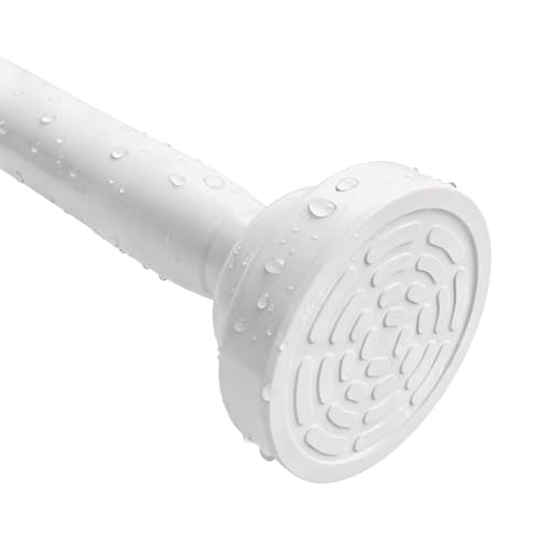 Umimile Shower Curtain Rod, 1 Inch Adjustable Spring Tension Curtain Rod | 304 Stainless Steel Shower Rod for Bathroom, Windows, Never Rust Non-Slip (White, 42-70”) - color: White, size: 42-70”