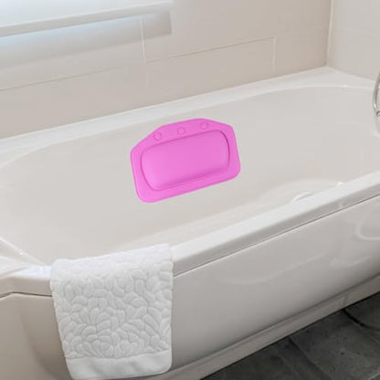 Beavorty 2pcs Non-Slip Bathtub Pillow with Strong Suction Cups, PVC Foam Tub Head and Neck Support Cushions for Home Shower and Spa Bathing Random Color