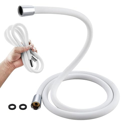 TRIPHIL Kink-Free Extra Long Flexible Shower Head Hose Replacement, Premium Anti-Explosion Matte White RV Shower Hose with Brass Insert and Nut - color: Matte White, size: 118 Inch