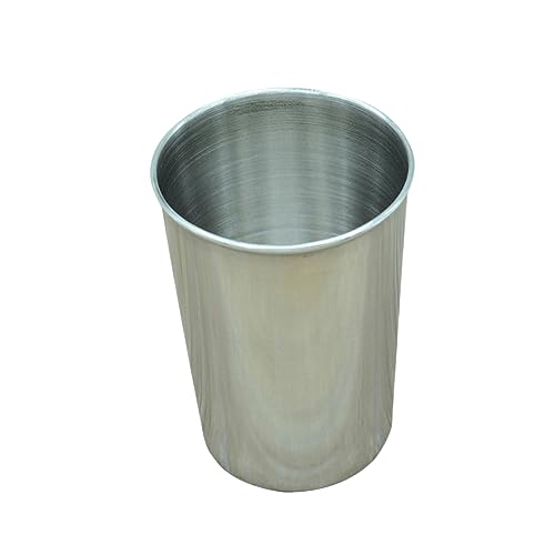2pcs Stainless Steel Bathroom Tumbler Set 180ml Waterproof Toothbrush Cup Silver for Home and Travel Use - size: 6X6cm