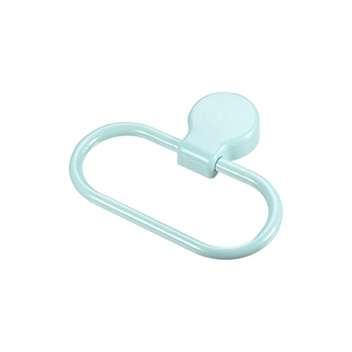 HARFINGTON Wall Mounted Oval Towel Ring ABS Hanging Holder Self-Adhesive for Bathroom Kitchen Accessories, Blue - color: Blue