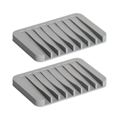 Bar Soap Holder, Silicone Soap Dish, Self-Draining Soap Dishes with, for Shower, Bathroom, Bath Tub, Sponges，Kitchen Soap Tray, Dry Clean，Easy Cleaning (2, Gray) - color: Gray
