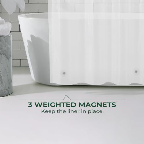 Shower Curtain Liner with Side Suction Cups, Premium PEVA Plastic Shower Liner with 3 Magnets, Waterproof Bathroom Curtain, 72 x 72, Frosted - color: 4. Frosted, size: 60"W x 72"L (Pack of 1)