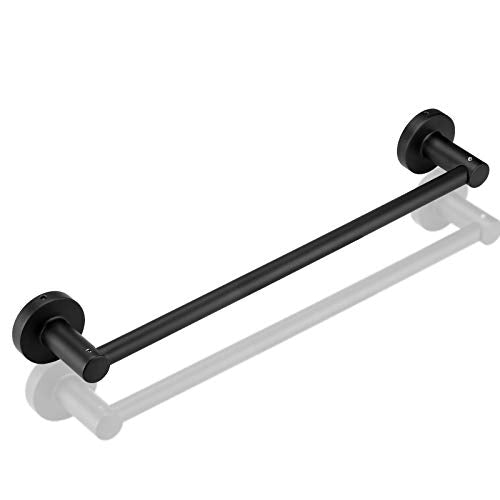 4 Piece Bathroom Accessories Set (Single Towel Bar, Towel Ring, Toilet Paper Holder, Double Towel Hooks), Wall Mounted Bath Hardware Accessory Fixtures Set - color: Matte Black Holder- 4