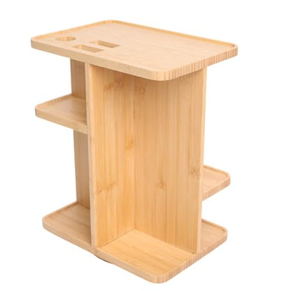 Bamboo 360 Rotating Makeup Organizer | spinning bathroom organizer spinning makeup organizer spinning organizer for vanity Bathroom Bedroom Home Office
