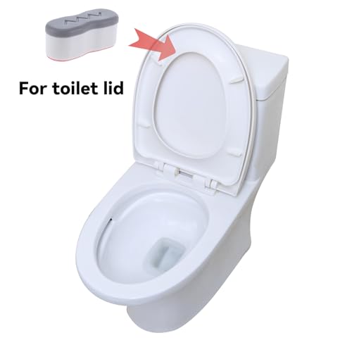 8Pcs Bidet Height-increasing Pads Toilet Seat Risers Toilet Lid Rubber Bumpers with 2 Heights Adjustment Grey & Clear Self Adhesive Universal Bidet Bumpers Replacement Bumpers for Toilet Seat