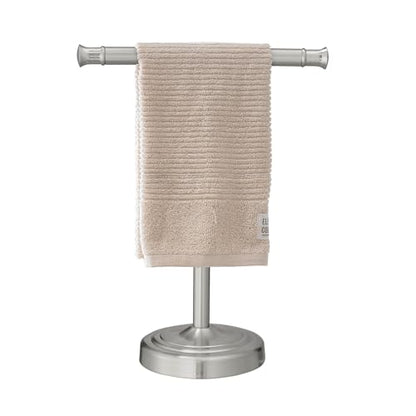 RUMOSE Brushed Nickel Hand Towel Holder Stand Countertop Towel Rack | 13 Inch Bathroom Kitchen Vanity T-Shape Towel Stand Free Standing Stainless Steel Towel Bar Towel Ring - color: Brushed Nickel