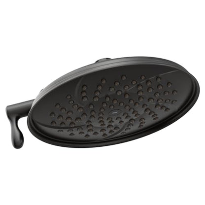 Moen S1311EPBL Isabel Eco-Performance Two-Function Showerhead with Immersion Rain Shower Technology, 8-Inch, Matte Black - color: Matte Black, style: Eco-Performance