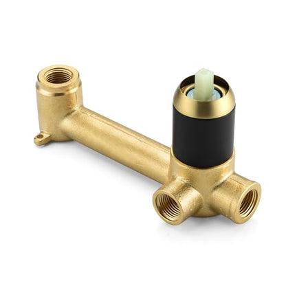 SUMERAIN Wall Mount Bathroom Faucet, Black and Gold | One Handles, Rough in Valve Included, For Bathroom Sink, Swivel Spout - color: Black and Gold, size: Right-Handed