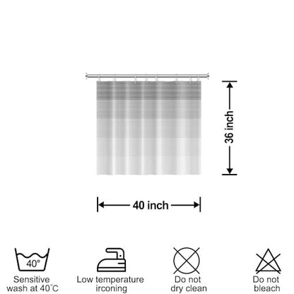 Boho White Gray Striped Small Bathroom Window Curtain 40" Wx36 L | Black Bohemian Geometric, Polyester Waterproof, Machine Washable, Kitchen Dishwasher Cabinet , Easy to Install with 8 Hooks - color: Grey, size: 40"W x 36"L (Pack of 1)