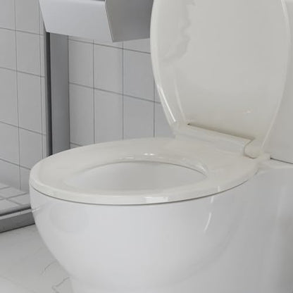 Toilet Seat, Round Toilet Seat with Quick-Release And Quick-Attach, Plastic Toilet Seat with Soft Close, Never Loosen, Easy Install and clean - Fits Most Round Toilets Biscuit - color: Biscuit, size: Round