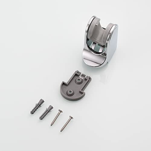 Handheld Shower Head Bracket ABS Plastic Wall Mount Screw Shower Wand Holder Adjustable for Hand Shower Chrome, ST01 - style: Chrome