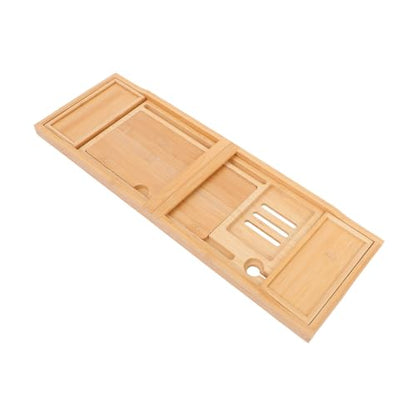 Ciieeo Elegant Bamboo Bathtub Rack Expandable Storage Tray Shower Tray Toiletries Holder Phone Stand Organize Your Bathroom Space