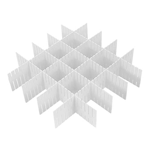 8pcs DIY Plastic Drawer Organizer Adjustable Drawer Dividers for Home Tidy Closet, Socks, Underwear, Office School Supplies, Kitchen Utensil Tools (White) - color: White