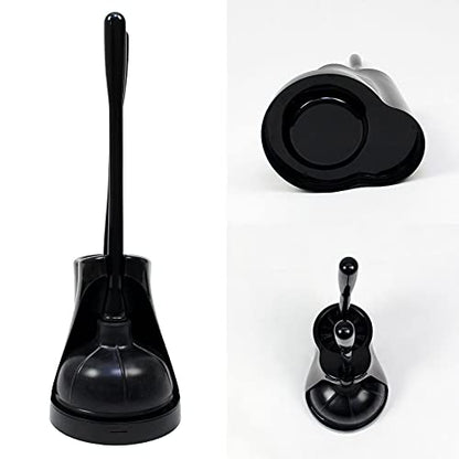 Casaphoria Toilet Plunger and Bowl Brush Combo for Bathroom Cleaning,Bathroom Accessories, Dark Black - style: Long_handle