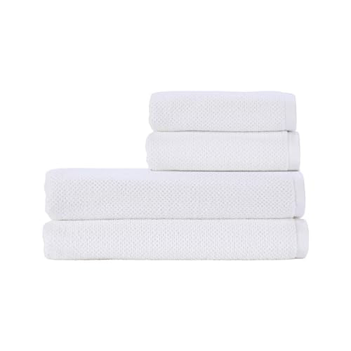 Christy Brixton 4 Piece White Towel Set | 100% Cotton | Ultra Soft | Super Absorbent | 600GSM | 2 Bath Sheets 2 Hand Towels - color: White, size: 2 Hand 2 Bath Sheet Set