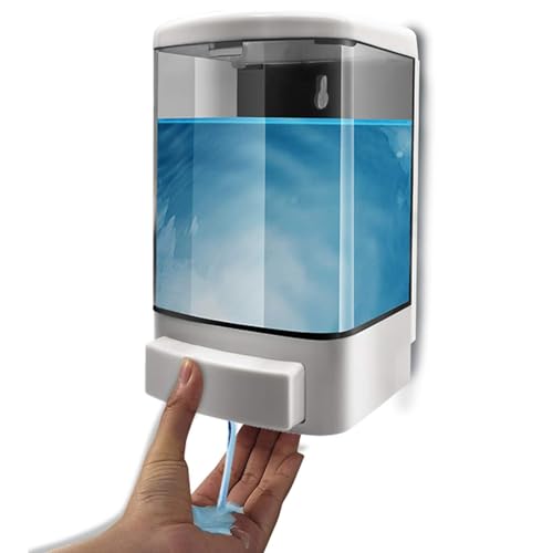 Soap Dispenser Wall Mount, 33.8oz/1000ml Commercial Manual Soap Dispenser Wall Mounted for Bathroom Kitchen Hotel, Liquid Containers Shampoo Plastic | Shower Room Dispenser Soap Pump, Visual Window, Easy Soap Replacement - color: 1000ml