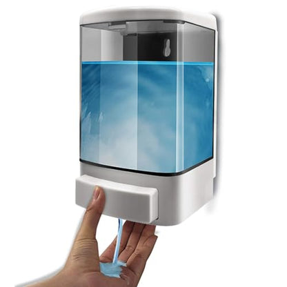 Soap Dispenser Wall Mount, 33.8oz/1000ml Commercial Manual Soap Dispenser Wall Mounted for Bathroom Kitchen Hotel, Liquid Containers Shampoo Plastic | Shower Room Dispenser Soap Pump, Visual Window, Easy Soap Replacement - color: 1000ml