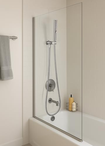 G-Promise All Metal 3-Function Handheld Shower Wand | All Metal, Built to Last, Easy Install, with On/Off Switch Holder, Extra Long Hose, Modern Upgrade - color: Brushed Nickel, style: Round