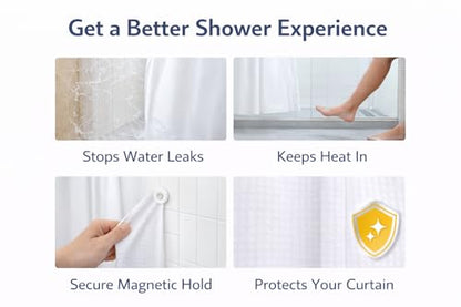 Shower Curtain Magnets – No Splash Shower Curtain Clips | Keeps Curtain Closed to Wall | Strong N52 Magnets | 8 Pairs | by IQ Labs