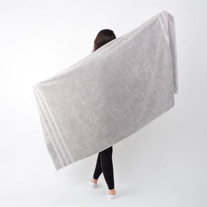 SOFE H&L | Olea Luxury Cotton Turkish Bath Towels Set of 4 Cool Gray | Premium, Soft, Durable, Absorbent | Hotel Quality Plush Towels and Thick Towel Sets - color: Cool Gray, size: Set of 4 (4 Bath Towels)