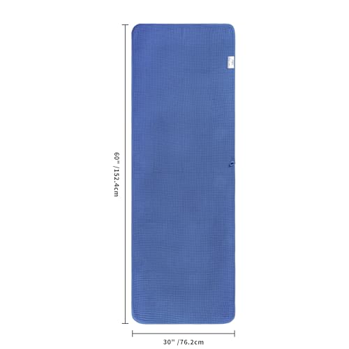 POLYTE 430 GSM Poly Blend Microfiber Quick Dry Waffle Bath Towel, 30x60 in | 4 Pack, Oversize, Lint Free, Body Towel - color: Royal Blue