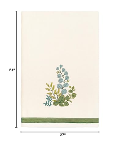 Verdant 4-Piece Luxury Towel Set, Applique Embroidered Bouquet, Plush Turkish Cotton, Durable & Quick Dry, Vibrant Bathroom Ensemble, 2 Bath 2 Hand Towels, Beige - color: Beige, size: 2 Pcs Bath 2 Pcs Hand Towel