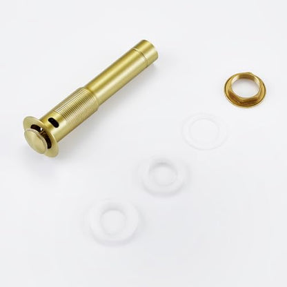 CREA Gold Bathroom Sink Drain Stopper,Pop Up Sink Drain Stopper Bathroom Sink with Overflow,Vessel Sink Drain Plug with Anti-Clogging Strainer Pop Up Drain Stopper Kit All Metal Stailess Steel - color: Gold Brushed