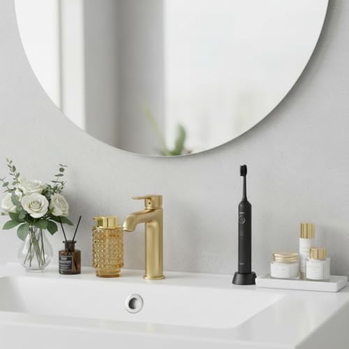 Foaming Soap Dispenser, Amber Glass Foam Soap Dispenser with Gold Pump, 12 Oz Refillable Bathroom Lotion Container Pump Bottle for Bathroom Kitchen Countertop - color: Amber