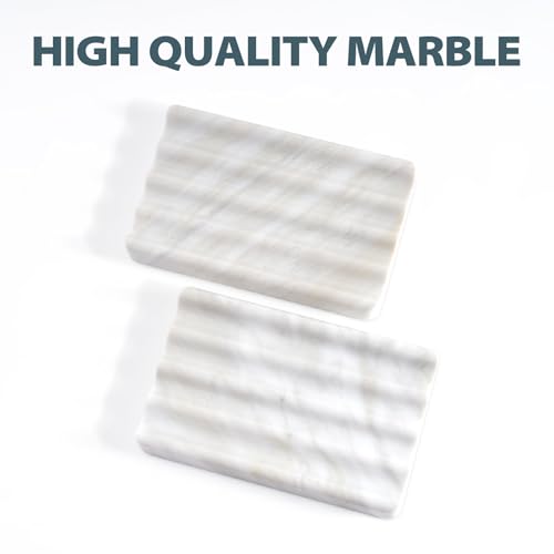 Soap Holder, Marble Soap Dish for Shower, Bar Soaps Holder with Water Ripple Design, Easy Cleaning Soaps Saver for Kitchen Sink，Bathroom, Executive Greek Natural Stone Tray(Agiax) - color: Agiax