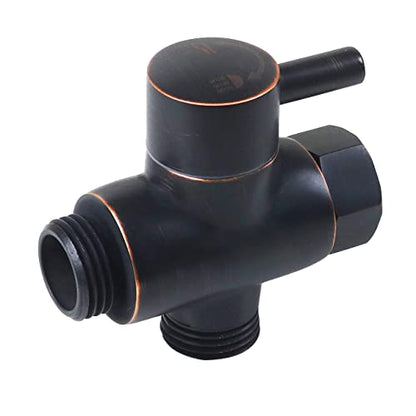Brass Shower Arm Diverter Valve for Hand Held Showerhead and Fixed Spray Head,G 1/2 3-Way Bathroom Universal Shower System Replacement Part (Oil-Rubbed Bronze) - color: Oil Rubbed Bronze