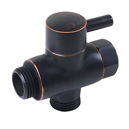Brass Shower Arm Diverter Valve for Hand Held Showerhead and Fixed Spray Head,G 1/2 3-Way Bathroom Universal Shower System Replacement Part (Oil-Rubbed Bronze) - color: Oil Rubbed Bronze