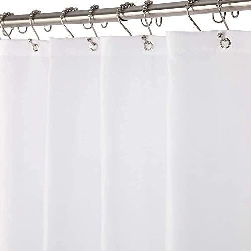 Long Stall Shower Curtain Liner Washable, 54 x 78 Inches, Fabric Shower Liner with 2 Bottom Stones, Waterproof RV Shower Curtain Liner, 9 Grommet Holes, Hotel Quality, White - color: White, size: 54"W x 78"L (Pack of 1)