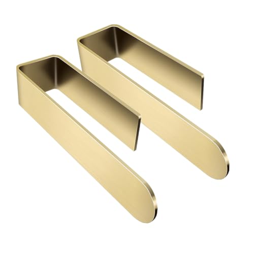 szhdxsy 2pcs Towel Holder SUS 304 Stainless Steel Towel Rod, Self Adhesive Towel Holder Towel Rod Towel Rack for Bathroom,Kitchen (Golden) - color: Golden, size: 8.6