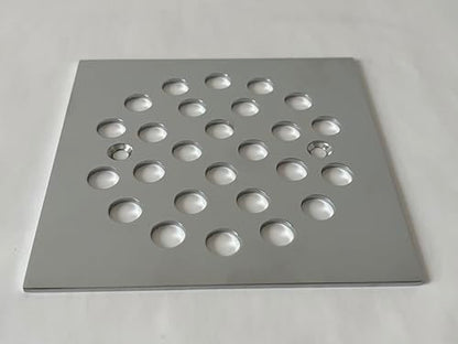 4-1/4 Inch Square Screw-in Shower Drain Cover (Chrome) | Square 4.25-inch design, Thickened 304 stainless steel,replaceable grate with matching screws for bathroom floor drain - color: Chrome