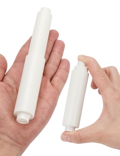 Toilet Paper Holder Roller Replacement, 2Pcs 6.5inch Plastic Toilet Paper Spring Rod Toilet Tissue Holder Replacement Spindle Replacement Rod fits Extra Large Bathroom Tissue Rolls (White) - color: White+0.59in
