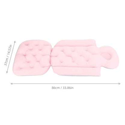 Bathtub Full Body Mat Non Slip Breathable, Soft Supportive Bath Pillow, Comfortable Tub Cushion for Adult, Relaxing Bathing Experience, Lightweight + Antislip, 33.86x14.57in (Pink) - color: Pink