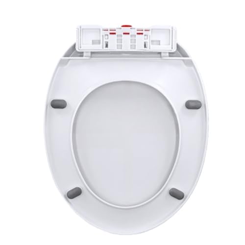 Soft Close Round Toilet Seat with Cover - Plastic, Easy Installation & Cleaning, Fits Most Standard Toilets (White) - size: O