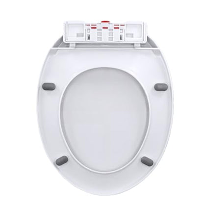 Soft Close Round Toilet Seat with Cover - Plastic, Easy Installation & Cleaning, Fits Most Standard Toilets (White) - size: O