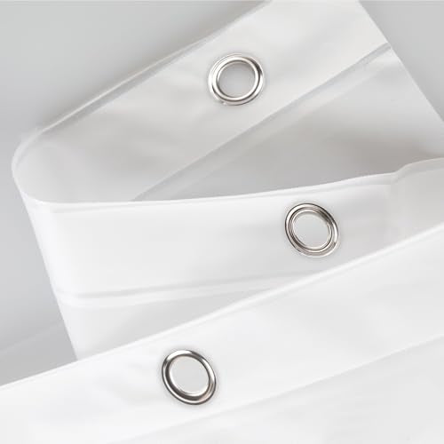 iDesign PEVA Waterproof Shower Curtain Liner, Frost, 72" x 70" | 12 Metal Grommets - color: Frost