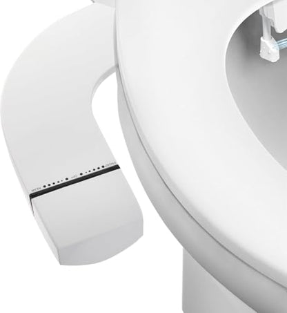 Ultra-Slim Bidet Attachment for Toilet, Dual Nozzle (Frontal & Rear Wash) with Self-cleaning, Non-Electric Bidet Toilet Seat Attachment with Adjustable Water Pressure, White