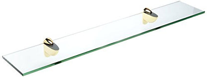 Spancraft 4" x 30" Brass Heron Glass Shelf - color: Brass, size: 4" x 30"