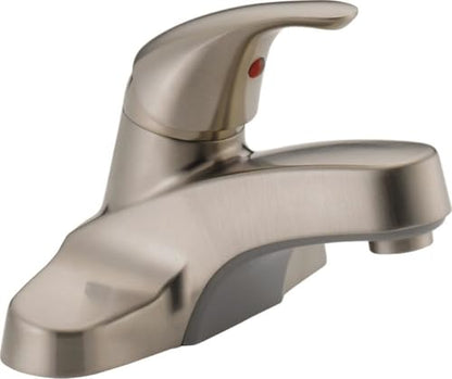 Peerless Centerset Bathroom Faucet Brushed Nickel, Bathroom Sink Faucet, Single Handle, Drain Assembly, Brushed Nickel P136LF-BN - color: Brushed Nickel