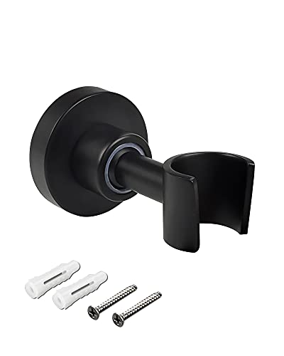 PHASAT Shower Head Holder Wall Mount SUS304 Stainless Steel Shower Wand Holder,Adjustable Handheld Shower Head Bracket Holder Matte Black,A13021B - size: Matte Black